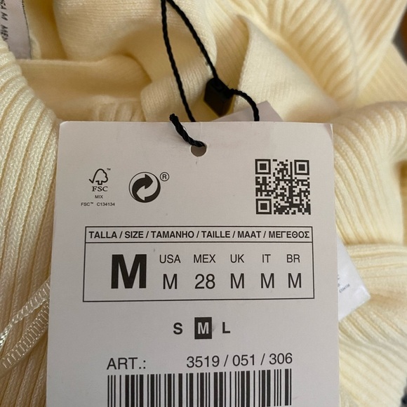 NWT. Zara Light Yellow Long Knit Viscose Blend Cardigan. Size M. - Picture 8 of 10